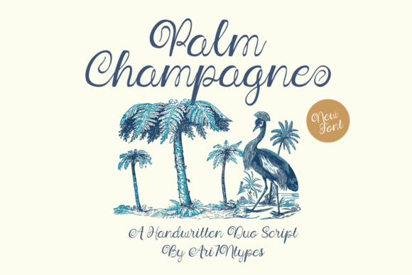 Palm Champagne: The Stylish Handwritten Duo Script for Authentic Design